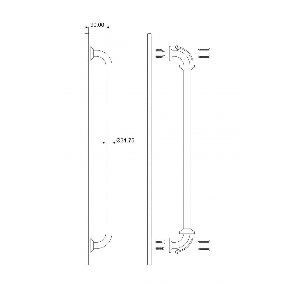 Barra de Apoio 30cm Alumínio Classic Cl3230 Ducon Metais - 4