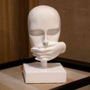 Ver imagem 3 de Escultura Decorativa Máscara Rosto Silêncio Branco 25x15 cm - D’Rossi