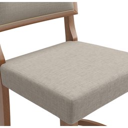 Conjunto Bistro Caribe com 2 Banquetas Comfort Pés em Madeira Maciça Premium Sacada Pub Cor Bege - 6