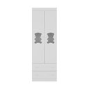Ver imagem 7 de Guarda-roupa Infantil 62cm 2 Portas com Vidro e 2 Gavetas Teddy Multimóveis Mp4486 Branco