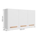 Ver imagem 4 de Armario Aereo de Cozinha Intenza 120 Cm com 3 Portas Branco