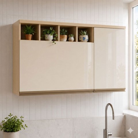 Armário Aéreo 2 Portas 120cm Brise Luciane Móveis