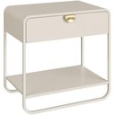Ver imagem 6 de Mesa de Cabeceira Industrial Orgânico 1 Gaveta 60cm Alek A03 Off White - Lyam Decor