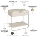 Ver imagem 4 de Mesa de Cabeceira Industrial Orgânico 1 Gaveta 60cm Alek A03 Off White - Lyam Decor