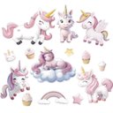 Ver imagem 1 de Adesivo Papel de Parede Infantil Unicórnios Cupcake Estrela