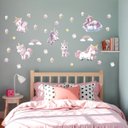Ver imagem 4 de Adesivo Papel de Parede Infantil Unicórnios Cupcake Estrela