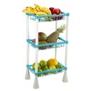 Ver imagem 1 de Fruteira Retangular 3 Andares Color - Injeplastec - Fruteira De Chão Retangular Cozinha Organizador