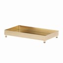 Ver imagem 1 de Bandeja Decorativa Retangular em Metal Dourado com Espelho 26,5cm 20383 Mart