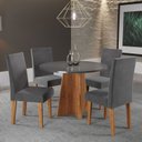Ver imagem 1 de Conjunto Sala de Jantar 4 Lugares Redonda Tampo de MDF Criative