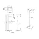 Ver imagem 2 de Papeleira de Chão 2 Hastes com Suporte para Celular Premium Pr4077 Base Vidro Ducon Metais