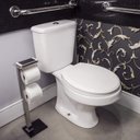 Ver imagem 3 de Papeleira de Chão 2 Hastes com Suporte para Celular Premium Pr4077 Base Vidro Ducon Metais