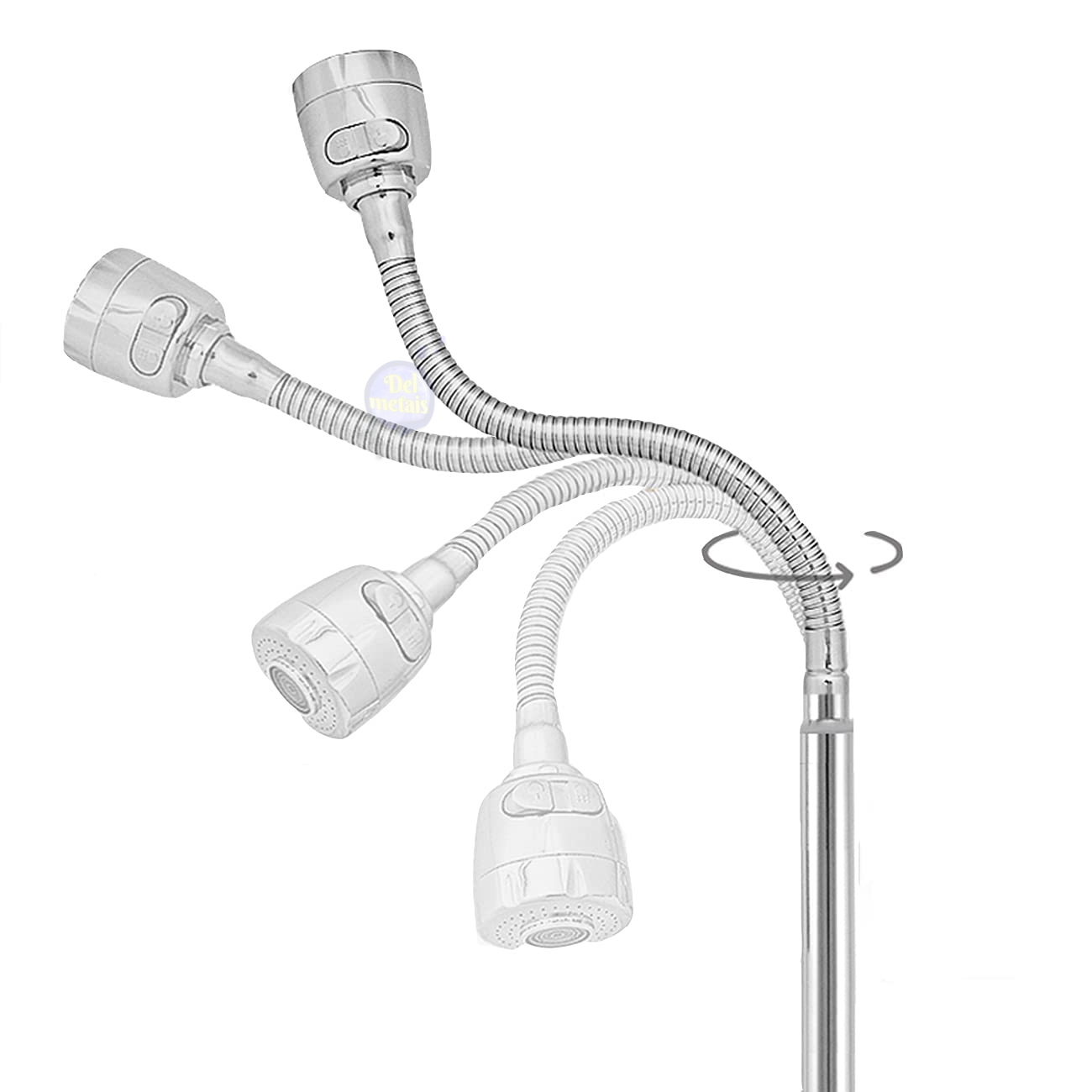 Torneira Gourmet para Pia Cozinha Mesa Bancada Del Metais 2 Jatos - 8