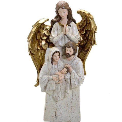 Estatueta Decorativa Sagrada Família em Resina Natal de 27cm