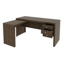 Ver imagem 3 de Mesa P/ Escritório em L com 3 Gavetas Branco Tecnomobili Me4106 Cor: Nogal