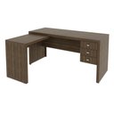 Ver imagem 1 de Mesa P/ Escritório em L com 3 Gavetas Branco Tecnomobili Me4106 Cor: Nogal