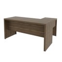 Ver imagem 4 de Mesa P/ Escritório em L com 3 Gavetas Branco Tecnomobili Me4106 Cor: Nogal
