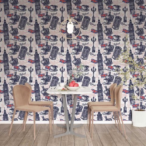 Papel de Parede Casual Londres Comida Gh Papel de Parede 3,3m
