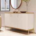 Ver imagem 2 de Conjunto Buffet e Cristaleira Lirio Off White Nature Dourado