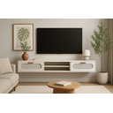 Ver imagem 2 de Rack Suspenso Santorini Moderno 180cm 2 Gavetas:off White