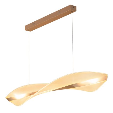 Lustre Pendente Dourado Rose Linear Moderna Led 25w 3000k Rose Gold