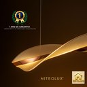 Ver imagem 3 de Lustre Pendente Dourado Rose Linear Moderna Led 25w 3000k Rose Gold