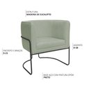Ver imagem 3 de Poltrona Decorativa Betina Base Aço Preto Bouclé Verde Claro - Nexta Casa