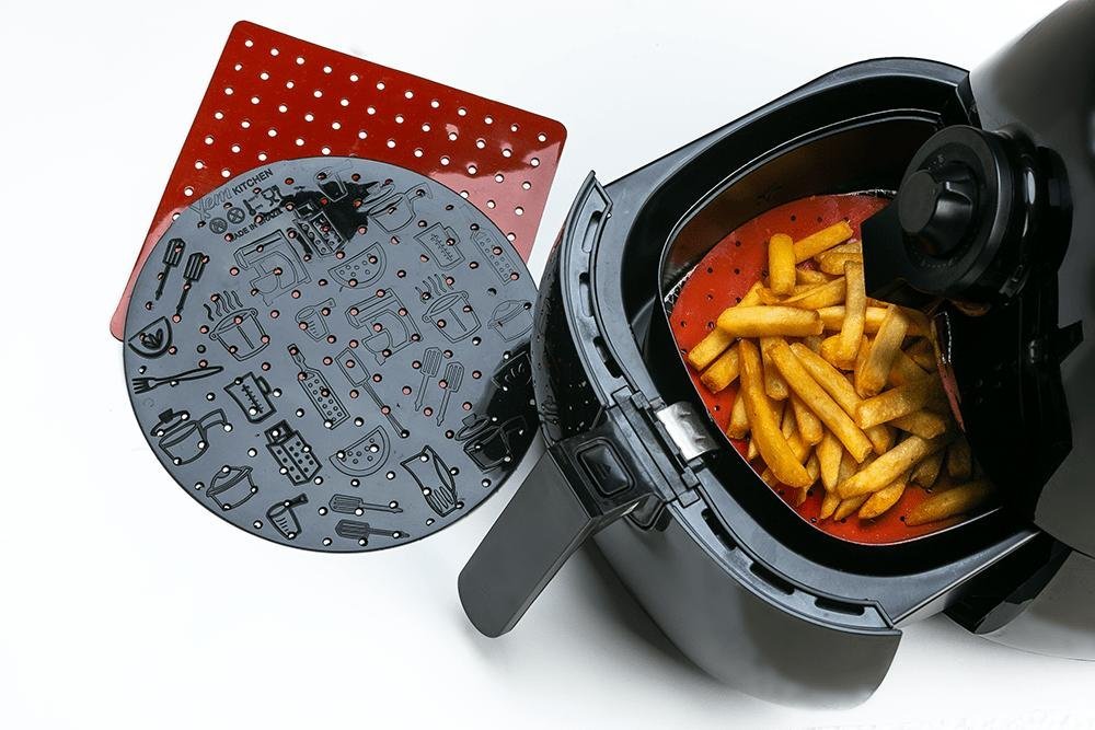 Tapete Perfurado de Silicone para Air Fryer 19 Cm Ø Vermelho Vem - 4