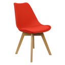Ver imagem 1 de Cadeira Charles Eames Leda Luisa Saarinen Design Wood Estofada Base Madeira - Vermelho
