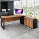 Ver imagem 1 de Mesa Dinâmica 1,70m C/ Armário e Cx de Tomadas Pés Metal F5