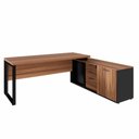 Ver imagem 2 de Mesa Dinâmica 1,70m C/ Armário e Cx de Tomadas Pés Metal F5