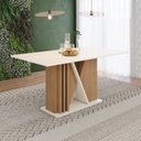 Ver imagem 1 de Mesa Valine 160cm Canto Reto sem Vidro Bege/Nature/Off White