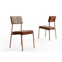 Ver imagem 1 de Cadeira de Cozinha Neo 1740 Aço Kit 2 Uni Cobre/linho Areia/courino Caramelo - Carraro