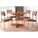 Ver imagem 7 de Cadeira de Cozinha Neo 1740 Aço Kit 2 Uni Cobre/linho Areia/courino Caramelo - Carraro