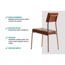 Ver imagem 5 de Cadeira de Cozinha Neo 1740 Aço Kit 2 Uni Cobre/linho Areia/courino Caramelo - Carraro