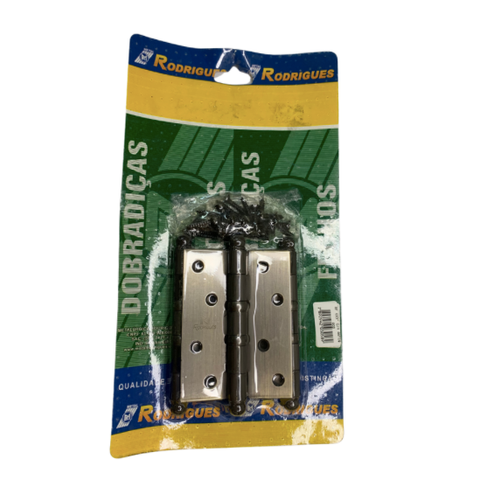 Cartela de Dobradiças C/ 3 Unidades - 4x3" - Rf 5535 - Aço Envelhecido - Metalúrgica Rodrigues