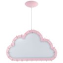 Ver imagem 1 de Luminária Pendente Madeira Nuvem 50cm Soquete E27 Infantil:Rosa Claro