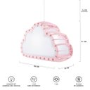 Ver imagem 6 de Luminária Pendente Madeira Nuvem 50cm Soquete E27 Infantil:Rosa Claro