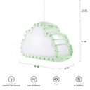 Ver imagem 6 de Luminária Pendente Madeira Nuvem 50cm Soquete E27 Infantil:Verde Água