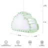 Luminária Pendente Madeira Nuvem 50cm Soquete E27 Infantil:Verde Água - 6