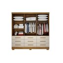 Ver imagem 2 de Guarda Roupa Solteiro com Espelho 3 Portas 9 Gavetas - Capri-cumaru/fendi - Móveis Novo Horizonte