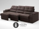 Ver imagem 5 de Sofá com Porta Copos e Carregador USB Retrátil e Reclinável Ringo 2,30m Velosuede Chocolate -