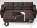 Ver imagem 6 de Sofá com Porta Copos e Carregador USB Retrátil e Reclinável Ringo 2,30m Velosuede Chocolate -