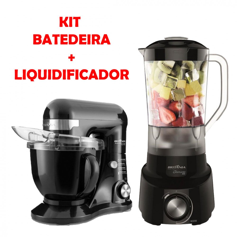 Kit Cozinha Britânia 2 em 1 com Liquidificador - Batedeira