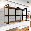 Ver imagem 3 de Prateleira Elegante Estilo Industrial Design Inovador Suspensa para Parede Sala Cozinha Quarto