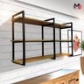 Prateleira Elegante Estilo Industrial Design Inovador Suspensa para Parede Sala Cozinha Quarto - 3