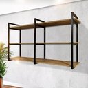 Ver imagem 1 de Prateleira Elegante Estilo Industrial Design Inovador Suspensa para Parede Sala Cozinha Quarto