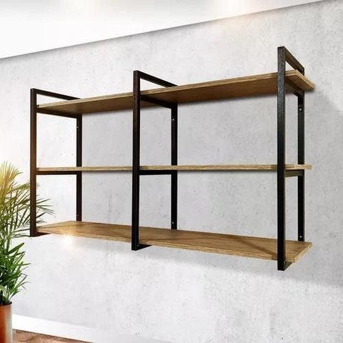 Prateleira Elegante Estilo Industrial Design Inovador Suspensa para Parede Sala Cozinha Quarto