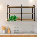 Ver imagem 2 de Prateleira Elegante Estilo Industrial Design Inovador Suspensa para Parede Sala Cozinha Quarto