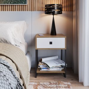 Mesa de Cabeceira Cama Lateral Mesinha P/ Abajur Luminária:branco