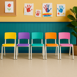 Kit 5 Cadeiras Infantil Iso Colors Brinquedoteca Escolas Ecomhome